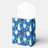 青とエレガント白のクリスマスピックボールの好意 フェイバーボックス (オープン)