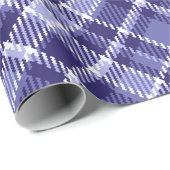 青とエレガント白のスコットランドのタータンチェック模様 ラッピングペーパー (ロールコーナー)