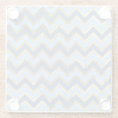 青とエレガント金ゴールドの山形 ガラスコースター (裏面)