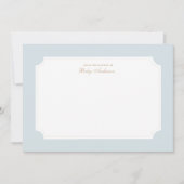 青とエレガント金ゴールドの赤ちゃんシャワーサンキューカード サンキューカード (正面)