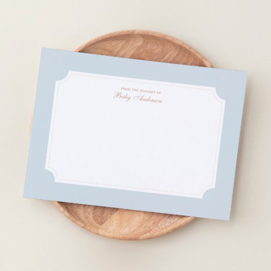 青とエレガント金ゴールドの赤ちゃんシャワーサンキューカード サンキューカード