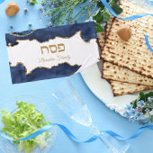 青とエレガント金ゴールドアガテヘブライ語の通行人 ハンドタオル