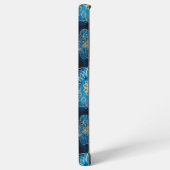 青とエレガント金ゴールドフローラ – ボスタイリッシュタニカル SAMSUNG GALAXYケース (左側面)