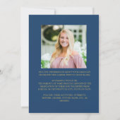 青とエレガント金ゴールド6のフォトコラージュ 案内状 (裏面)