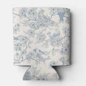 青とオフホワイトの鳥と桜 缶クーラー (裏面)