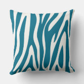 青とオフホワイトゼブラアニマルプリント クッション (裏面)