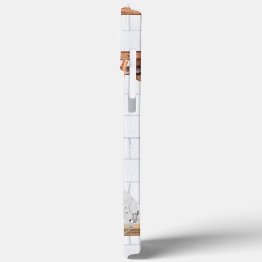 青とオレンジのアイスホッケー |モノグラムジャージー Case-Mate iPhoneケース (裏面 / 左)