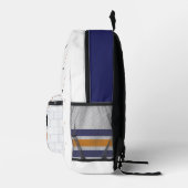 青とオレンジのアイスホッケー |モノグラム プリントバックパック (右)