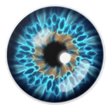 青とオレンジのアイリスの眼球