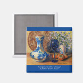 「青とオレンジのアレンジメント」 マグネット (正面/裏面)