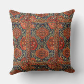 青とオレンジのオリエンタルラグ クッション (裏面)