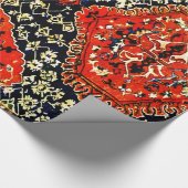 青とオレンジのオリエンタルラグ ラッピングペーパー (角)