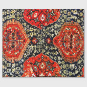 青とオレンジのオリエンタルラグ ラッピングペーパー (フラット)