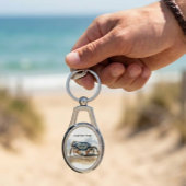 青とオレンジのカニ歩くオンビーチ キーホルダー