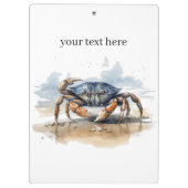 青とオレンジのカニ歩くオンビーチ クリップボード (裏面)