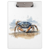 青とオレンジのカニ歩くオンビーチ クリップボード (正面)