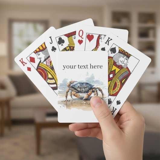 青とオレンジのカニ歩くオンビーチ トランプ