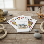 青とオレンジのカニ歩くオンビーチ トランプ