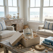 青とオレンジのカニ歩くオンビーチ フラスク