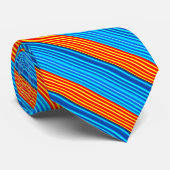 青とオレンジのストライプ ネクタイ (ロール)