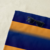 青とオレンジのストライプ ビーチタオル (インサイチュ)