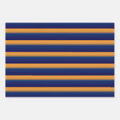 青とオレンジのストライプ ラッピングペーパーシート (正面3)