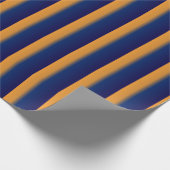 青とオレンジのストライプ ラッピングペーパー (角)