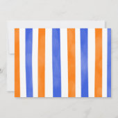 青とオレンジのダーツガンの誕生日写真 招待状 (裏面)