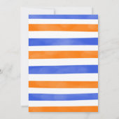 青とオレンジのダーツガン 招待状 (裏面)