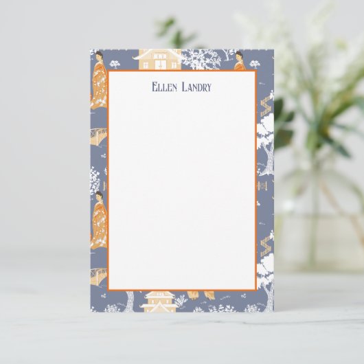 青とオレンジのチャイノジュリーパゴダ サンキューカード (スタンド正面)