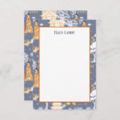 青とオレンジのチャイノジュリーパゴダ サンキューカード (正面/裏面)