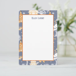 青とオレンジのチャイノジュリーパゴダ サンキューカード