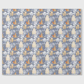 青とオレンジのチャイノジュリーパゴダ ラッピングペーパー (フラット)