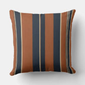 青とオレンジのテクスチャストライプ付き クッション (裏面)
