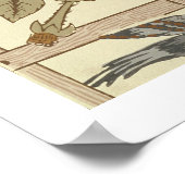 青とオレンジのトレリス壁紙デザイン, 1864 ポスター (角)