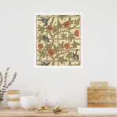 青とオレンジのトレリス壁紙デザイン, 1864 ポスター (キッチン)