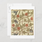 青とオレンジのトレリス壁紙デザイン, 1864 ポストカード (正面/裏面)