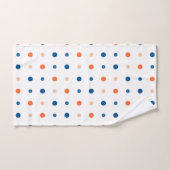 青とオレンジのドット バスタオルセット (ハンドタオル)