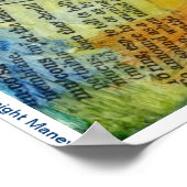 青とオレンジのフクロウ ポスター (角)