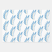 青とオレンジのフローララッピングシート ラッピングペーパーシート (正面3)