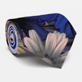 青とオレンジのフローラ ネクタイ (ロール)