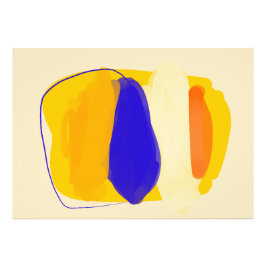 青とオレンジのポスター フォトプリント           