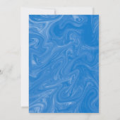 青とオレンジのポピーの花嫁の昼食会 招待状 (裏面)