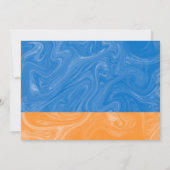 青とオレンジのポピー リハーサルディナー 招待状 (裏面)