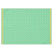 青とオレンジのメキシカンタコスとサボテンのキッチン テーブルクロス (正面(横))