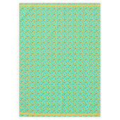 青とオレンジのメキシカンタコスとサボテンのキッチン テーブルクロス (正面)