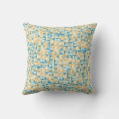 青とオレンジのモザイク クッション (裏面)