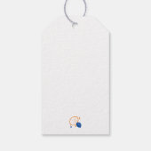 青とオレンジのレモンパターンよくはしゃぐフルーツをテーマにした ギフトタグ (裏面)