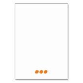 青とオレンジのレモンパターンよくはしゃぐフルーツをテーマにした テーブルナンバー (裏面)