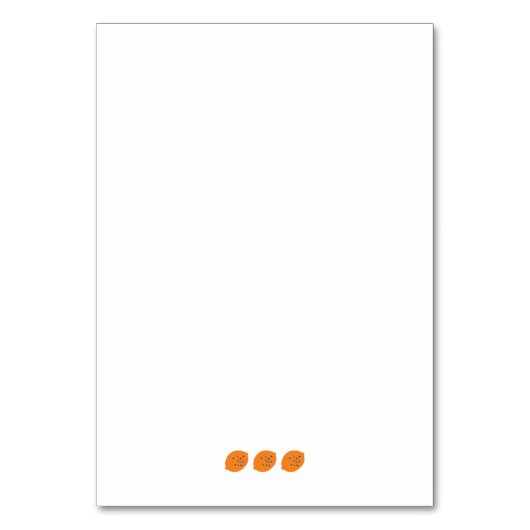 青とオレンジのレモンパターンよくはしゃぐフルーツをテーマにした テーブルナンバー (裏面)